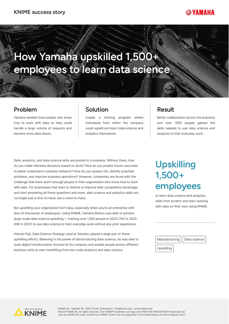 Yamaha's Data Science Upskilling Initiative