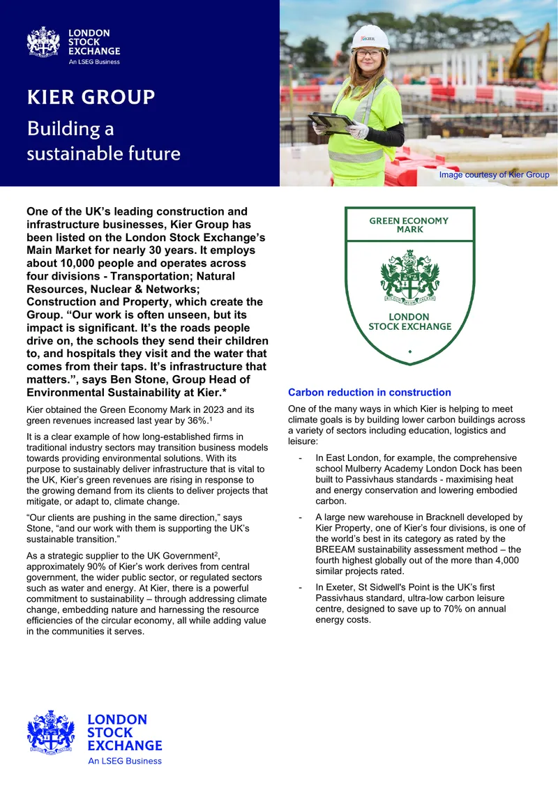 Kier Group's Commitment to Sustainable Infrastructure