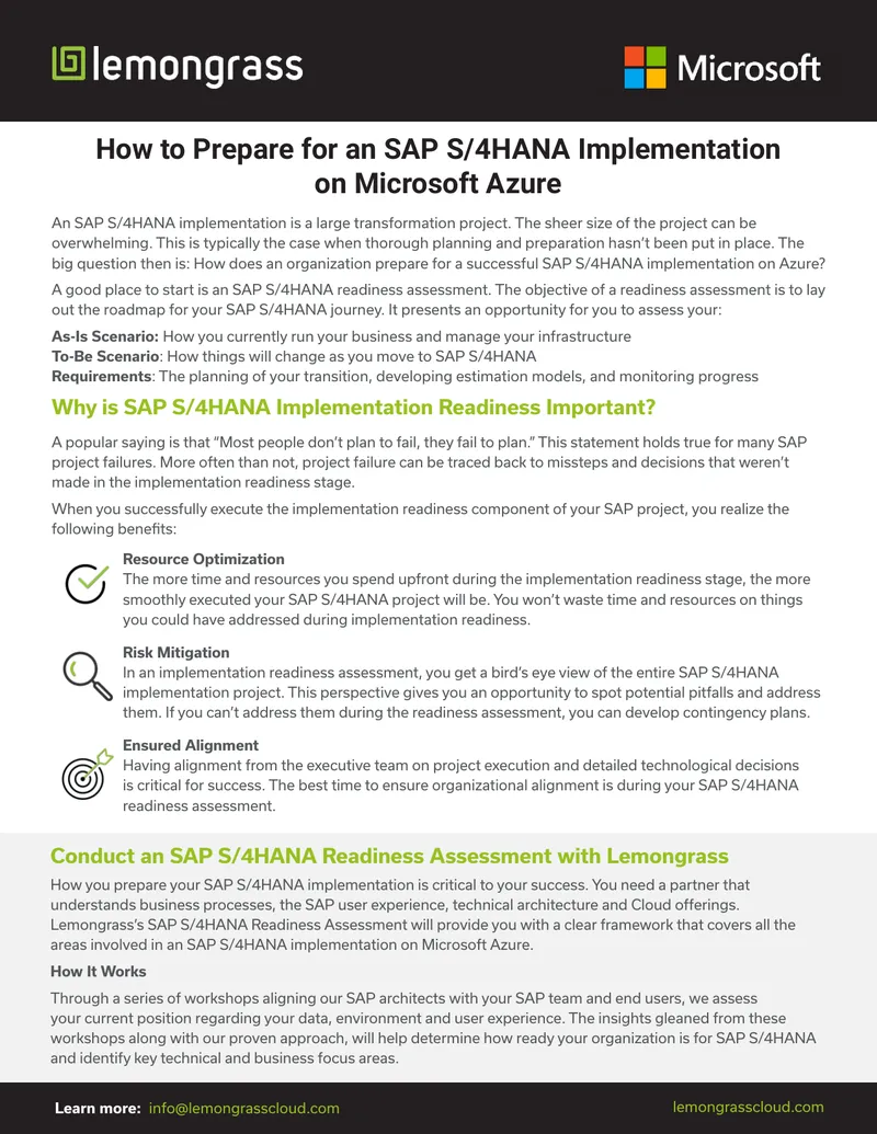 Preparing for SAP S/4HANA Implementation on Azure