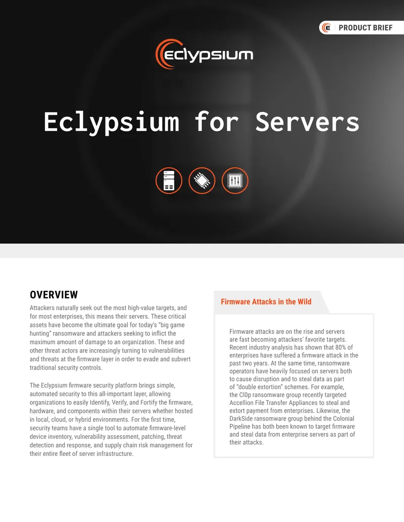 Firmware Security for Server Infrastructure