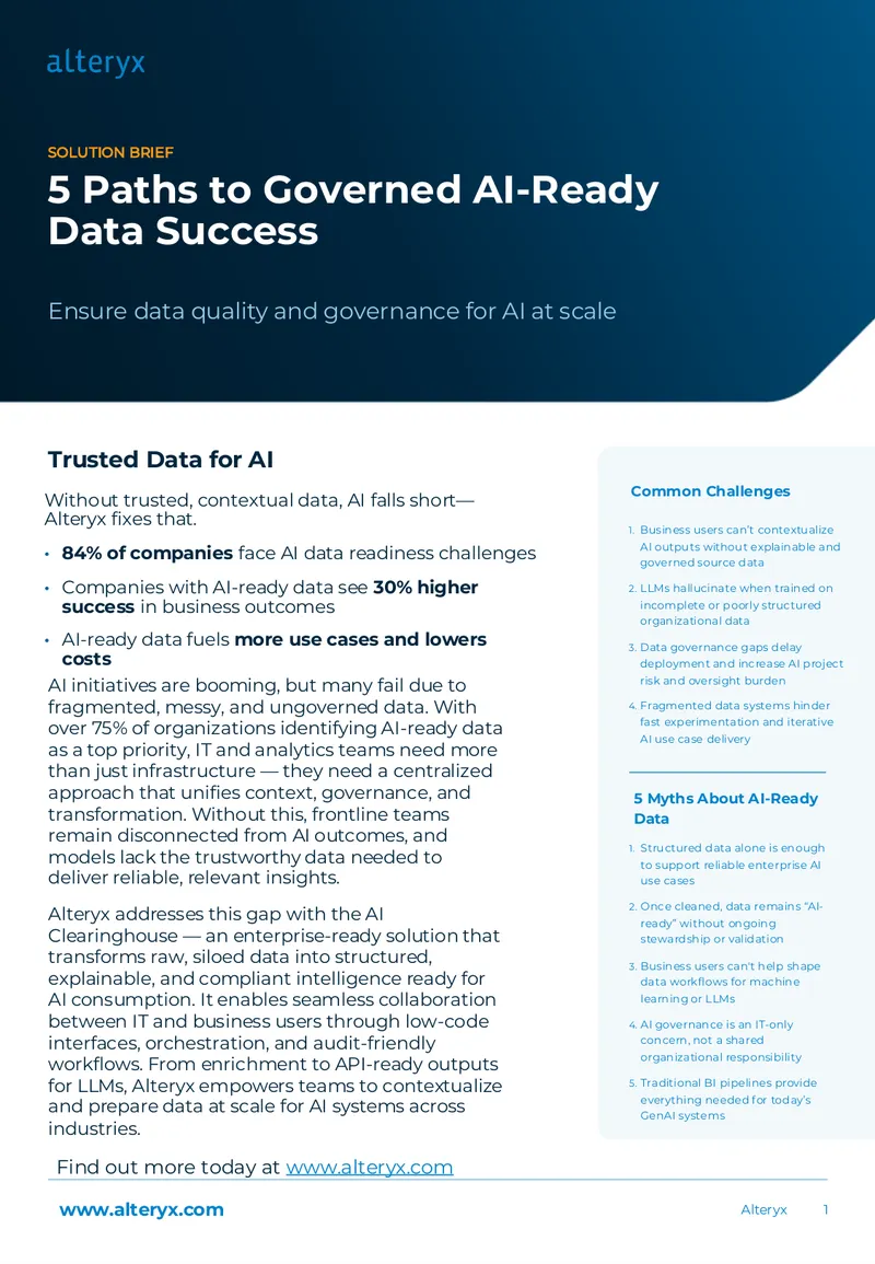 Paths to Governed AI-Ready Data Success preview page 1