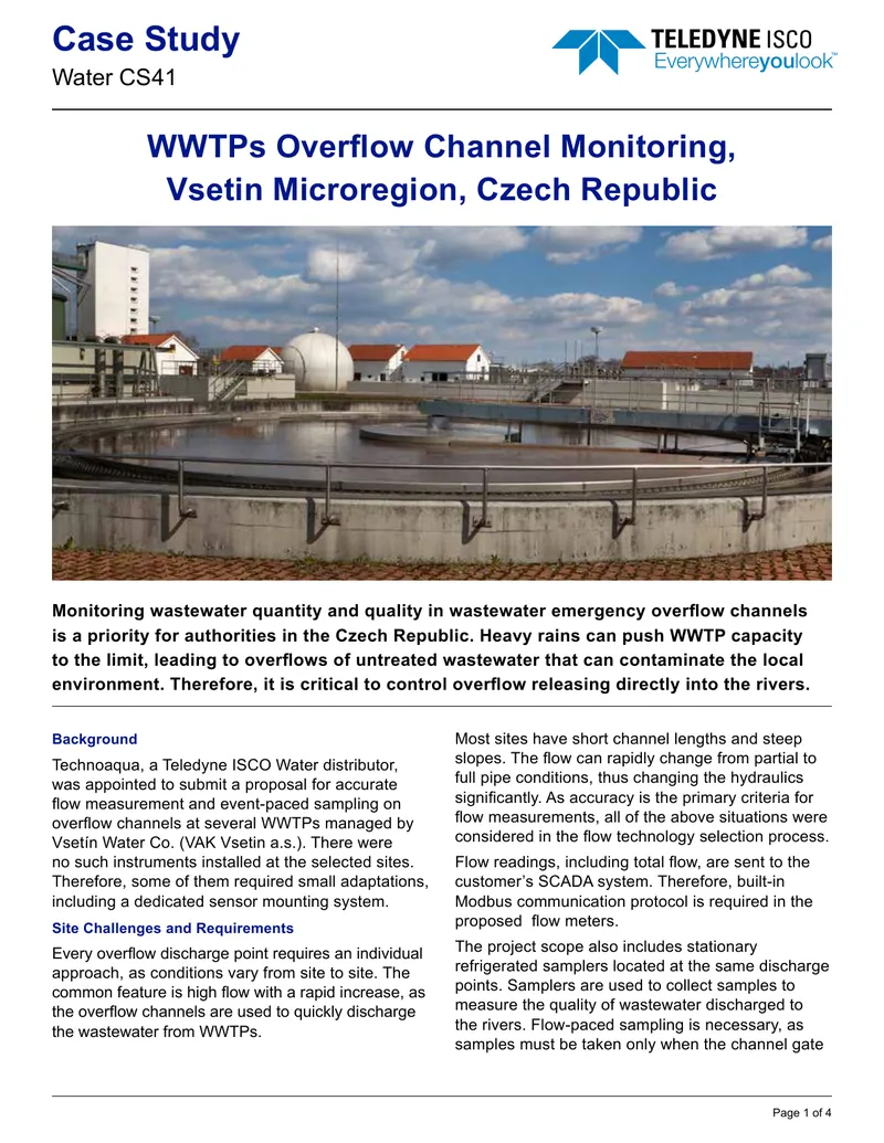 Wastewater Monitoring Solutions in Vsetin Region