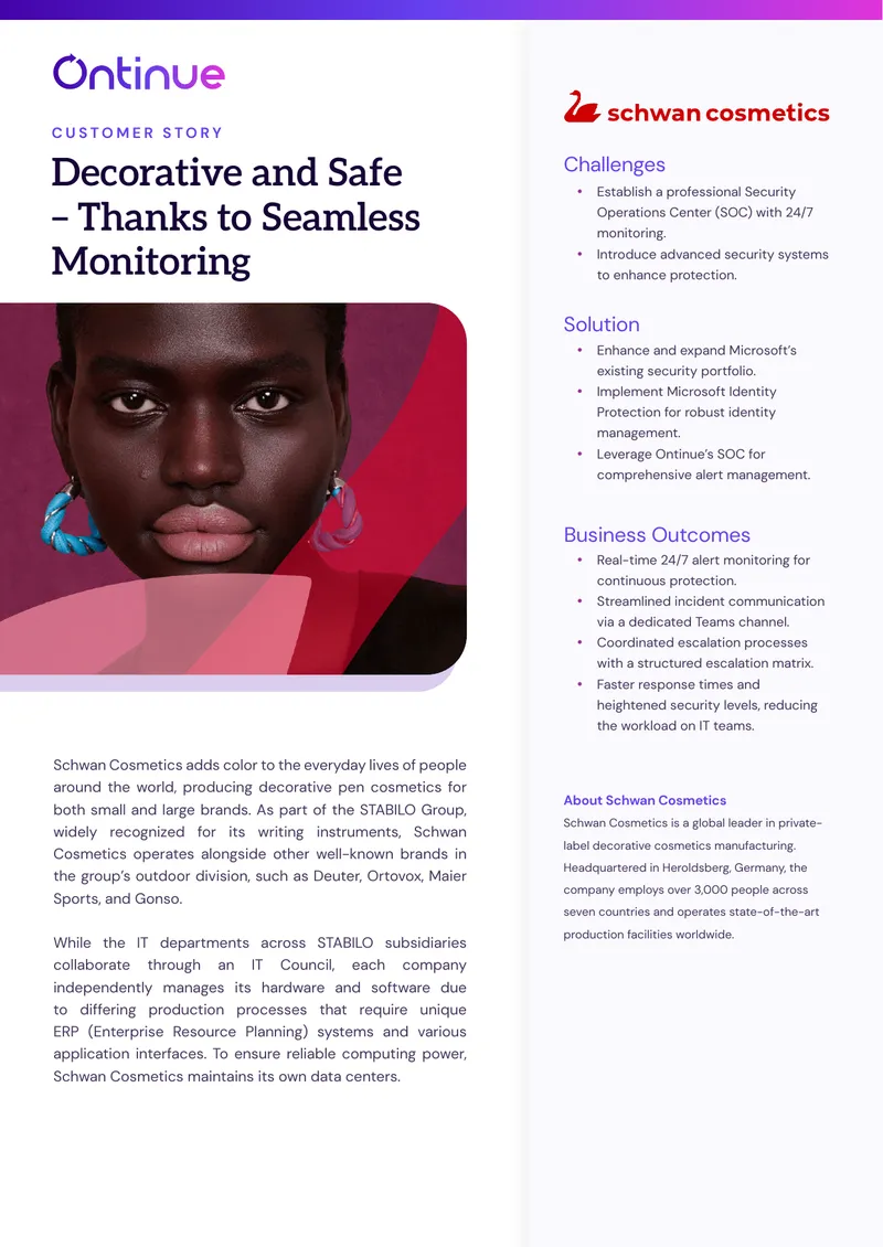 Schwan Cosmetics Security Operations Center Implementation