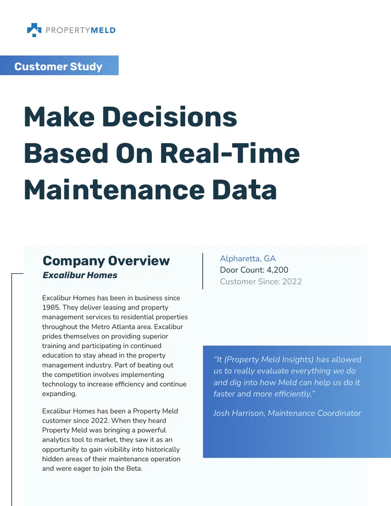 Excalibur Homes Maintenance Process Improvement Case Study