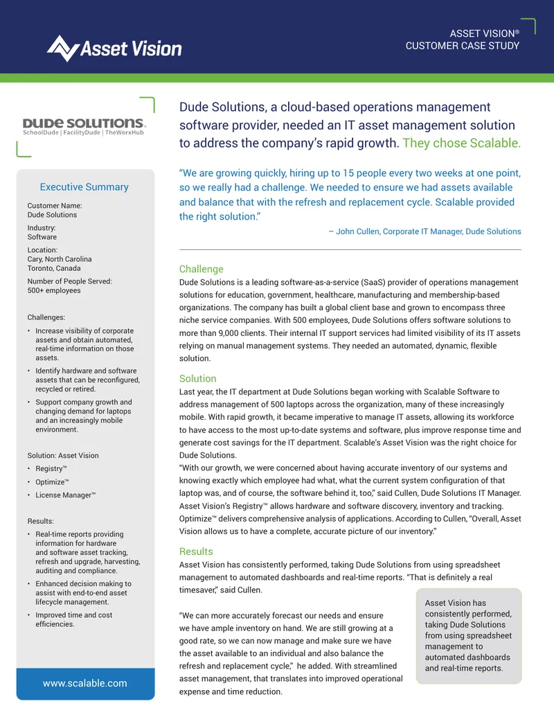 Dude Solutions IT Asset Management Case Study