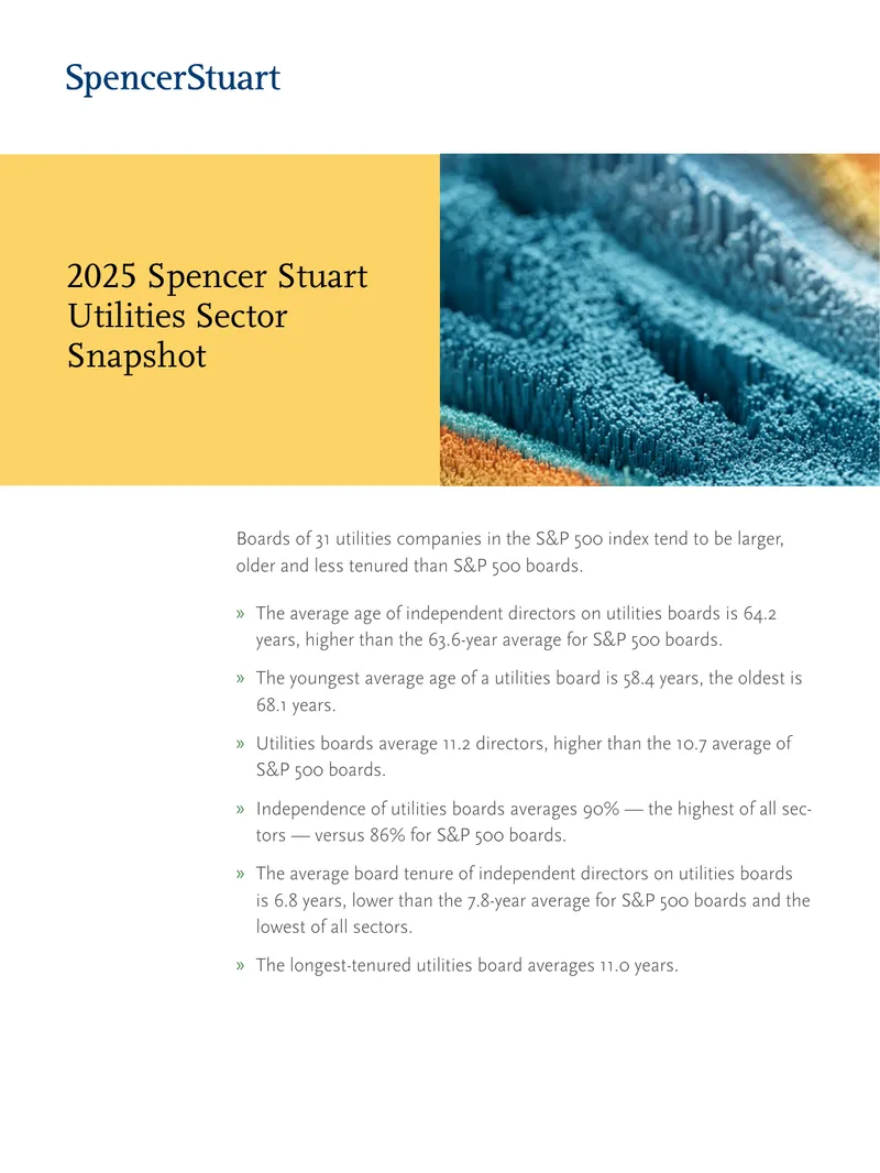 2025 Utilities Sector Board Composition Analysis
