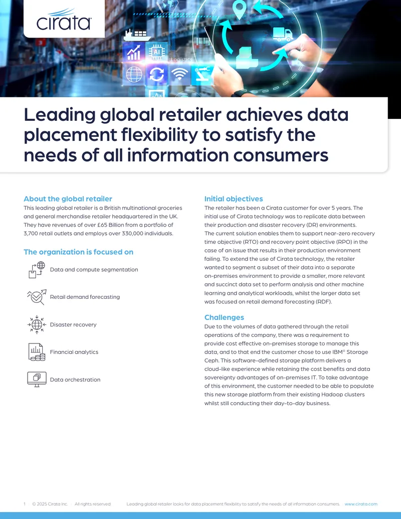 Data Placement Flexibility for Retail Analytics