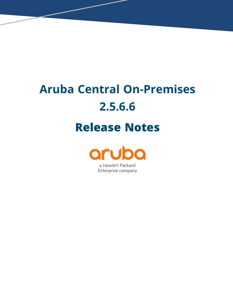 Aruba Central On-Premises 2.5.6.6 Release Notes