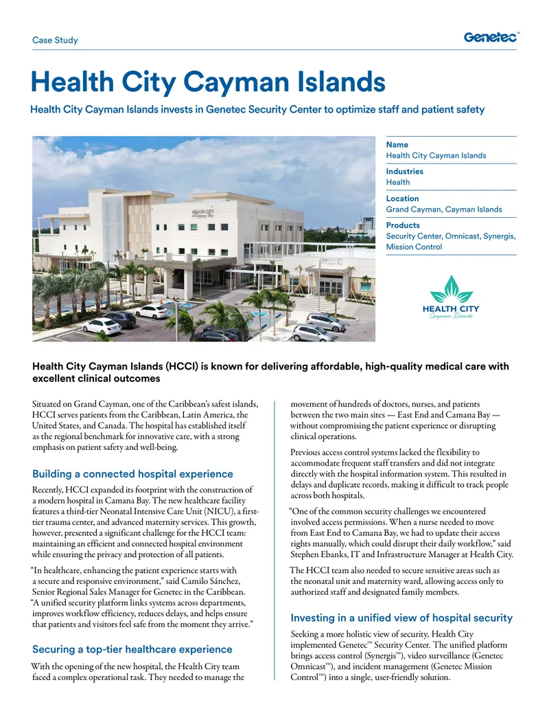 Health City Cayman Islands Security Enhancement Case Study