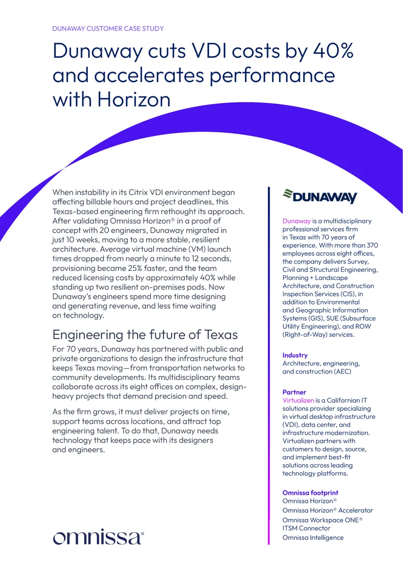 Dunaway Engineering Virtual Desktop Infrastructure Case Study