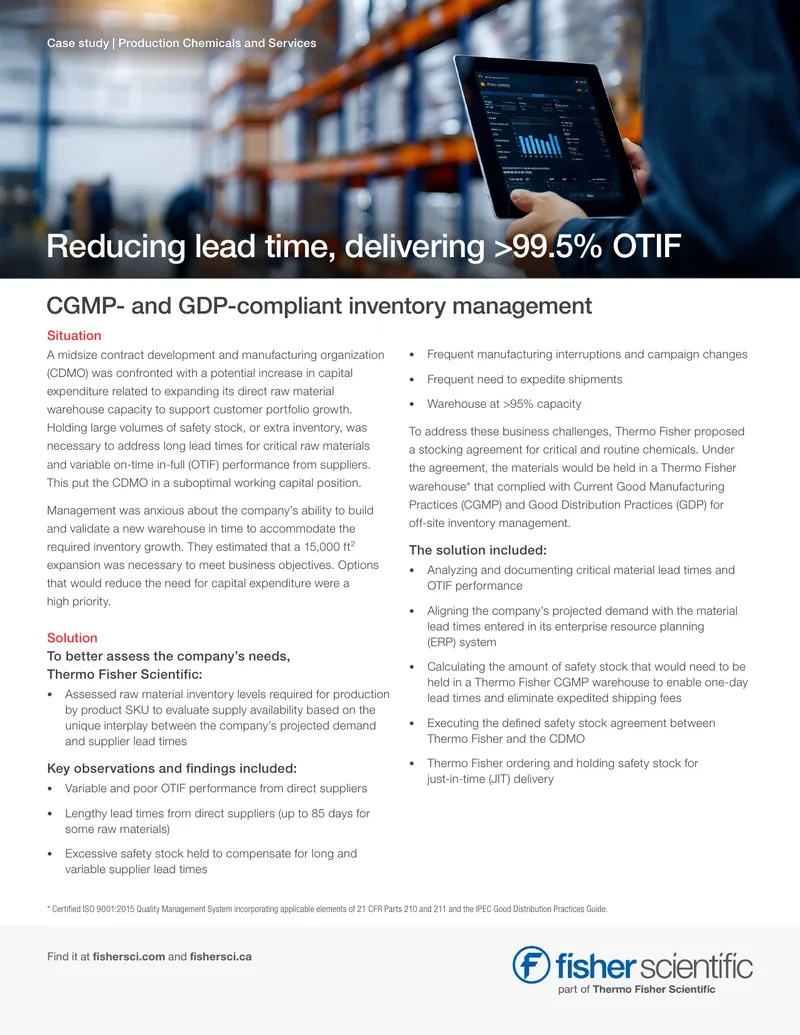 Inventory Management Case Study for CDMO
