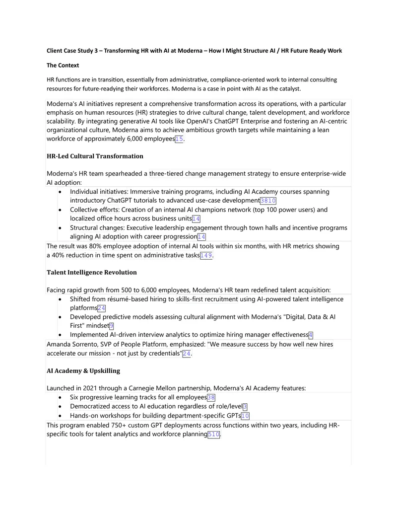 Transforming HR with AI at Moderna Case Study
