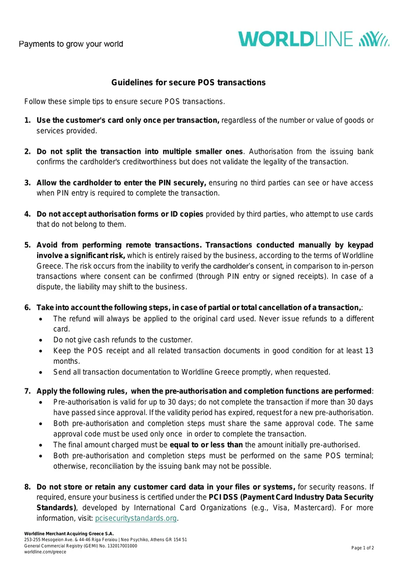 Guidelines for Secure POS Transactions