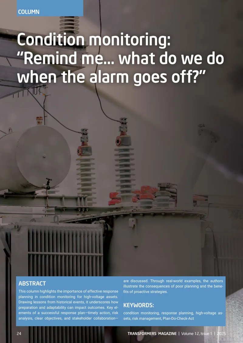 Effective Response Planning for High-Voltage Assets