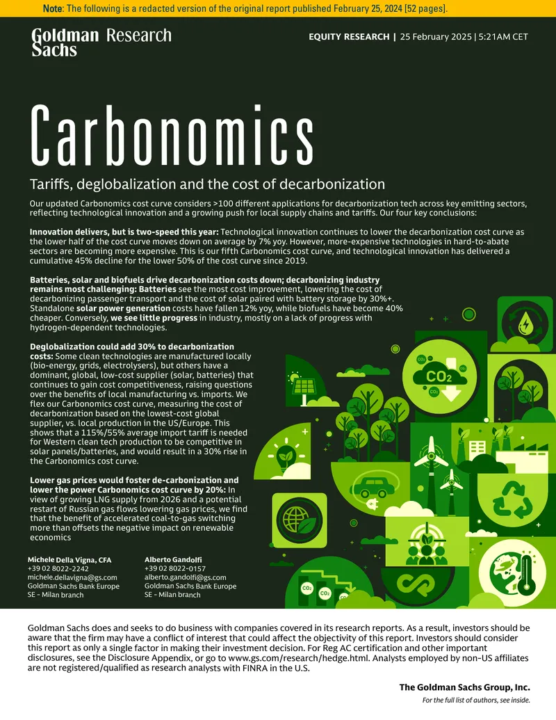 Tariffs and Decarbonization Cost Analysis