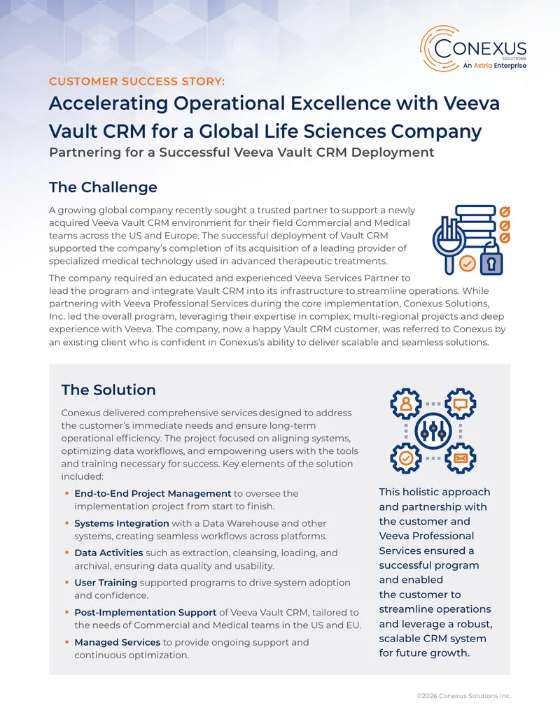 Customer Success Story on Veeva Vault CRM Deployment