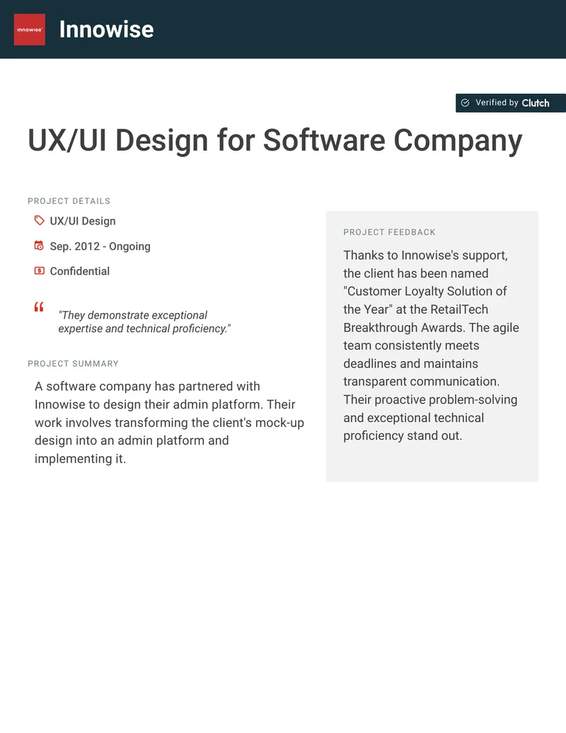 UX/UI Design Project for Software Company