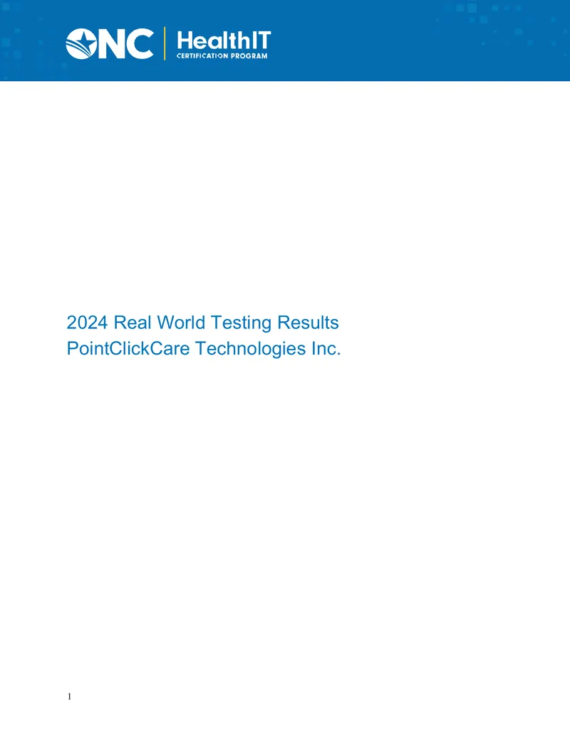 2024 Real World Testing Results Report