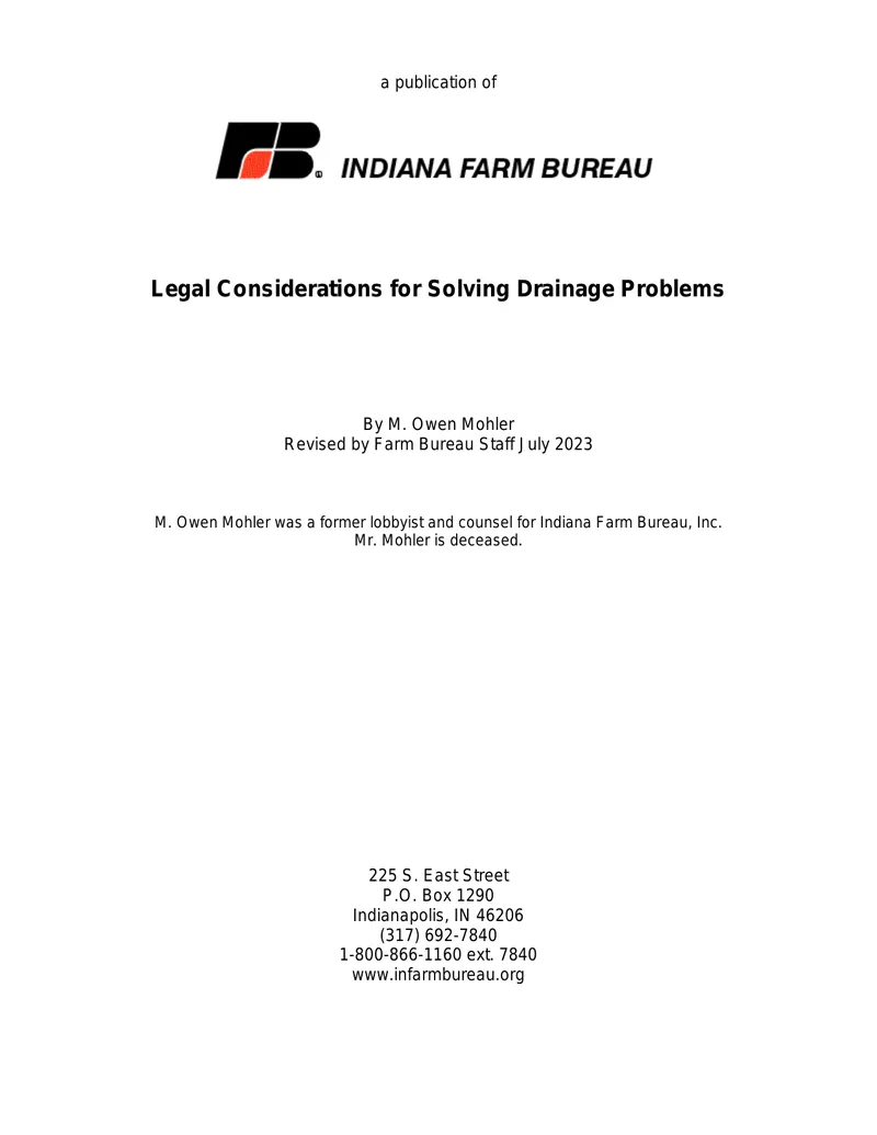 Legal Considerations for Solving Drainage Problems
