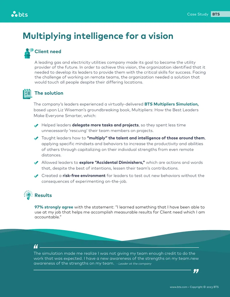 Leadership Development through Multipliers Simulation