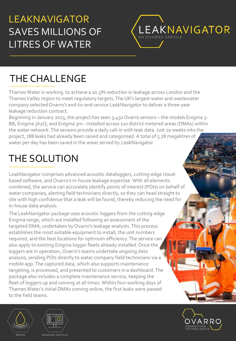 LeakNavigator Water Leakage Reduction Initiative