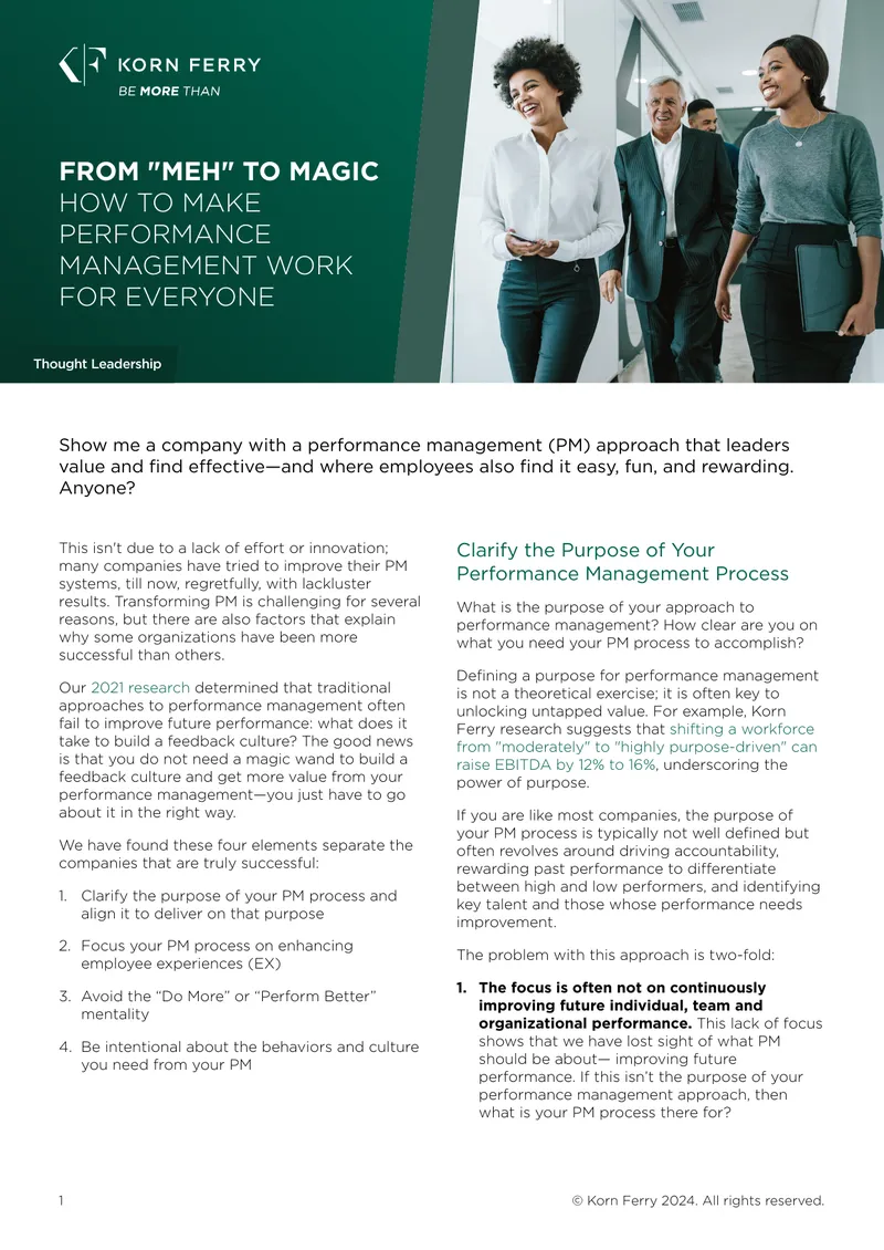 Performance Management Transformation Strategies