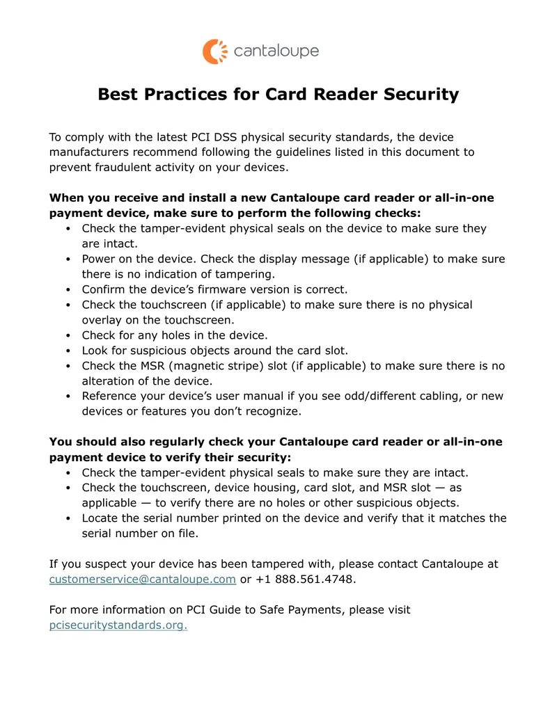 Best Practices for Card Reader Security