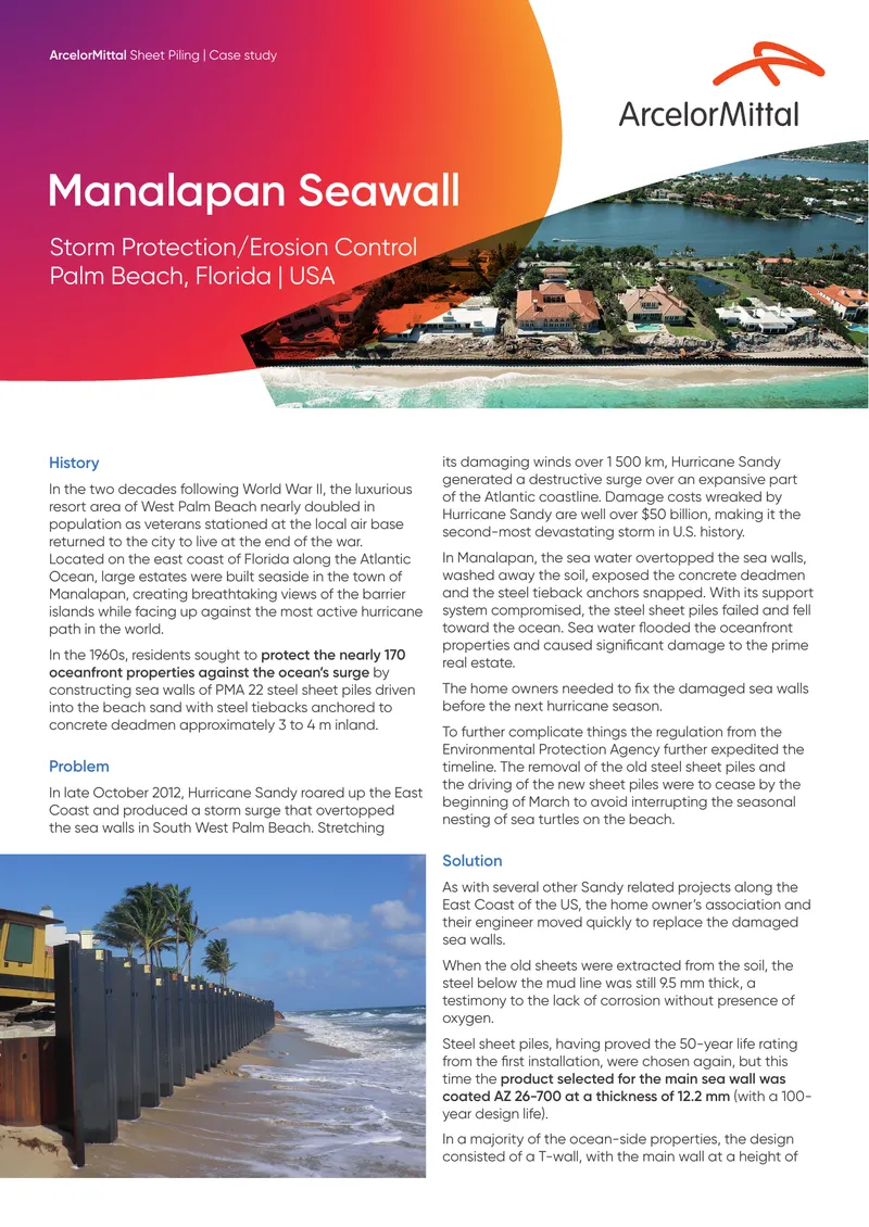Manalapan Seawall Storm Protection Case Study