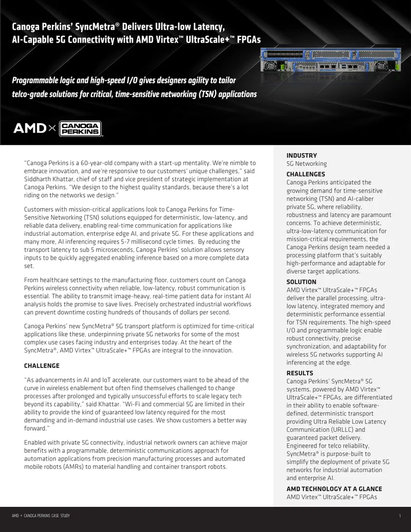 Canoga Perkins SyncMetra 5G Transport Platform Case Study