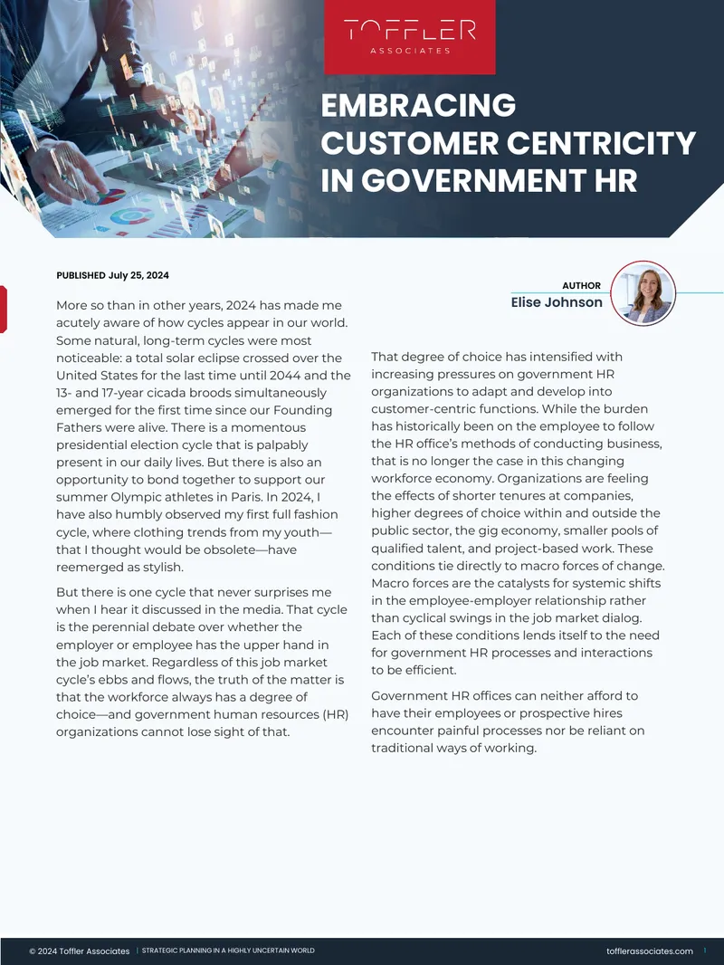 Embracing Customer Centricity in Government HR