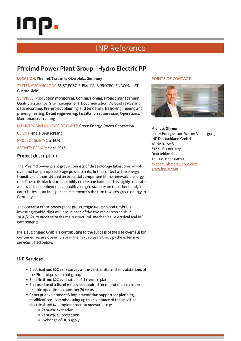 Pfreimd Power Plant Group Project Overview
