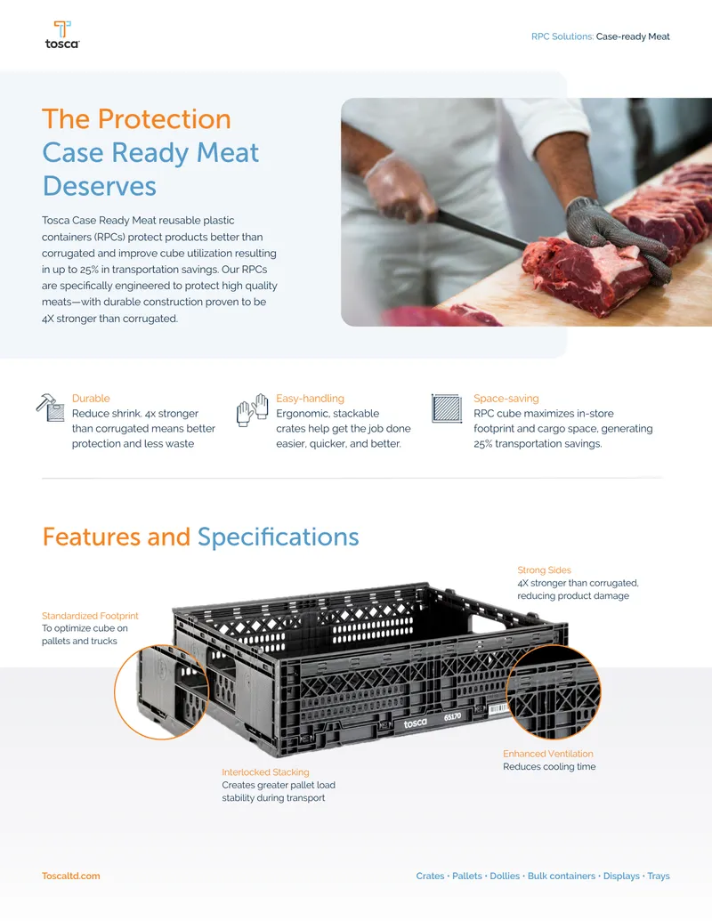 Case Ready Meat Reusable Plastic Containers