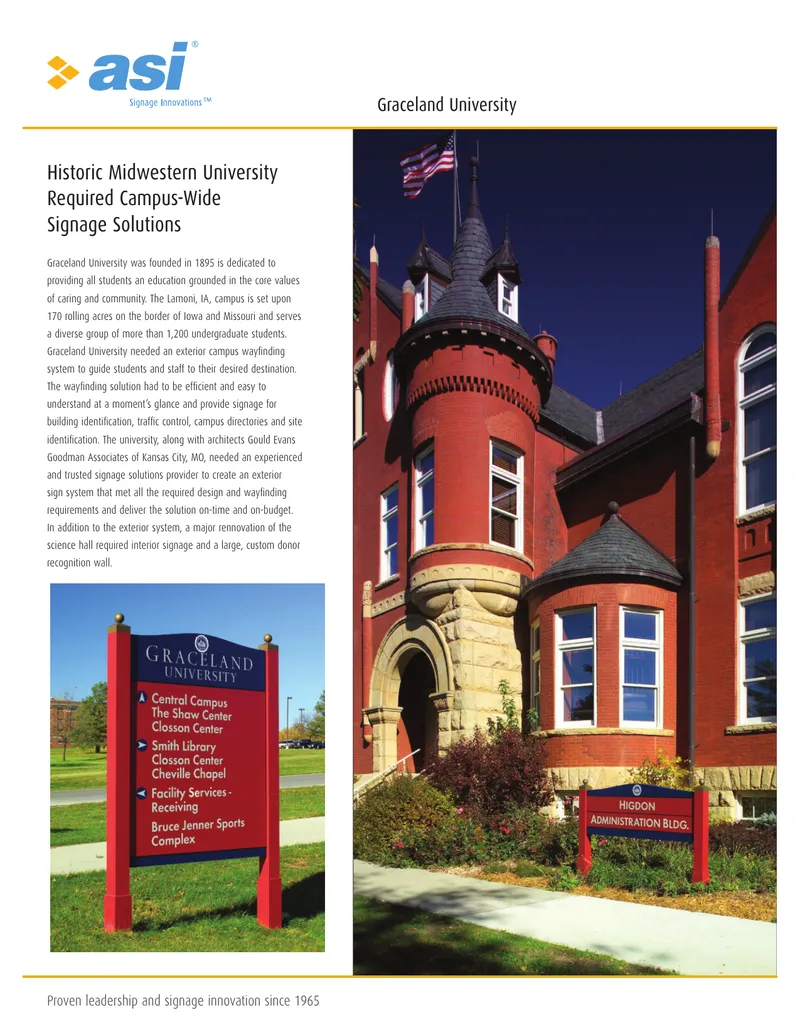 Campus-Wide Signage Solutions for Graceland University
