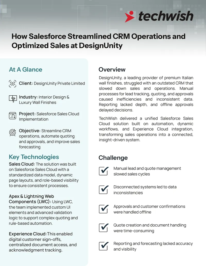Salesforce CRM Optimization Case Study at DesignUnity