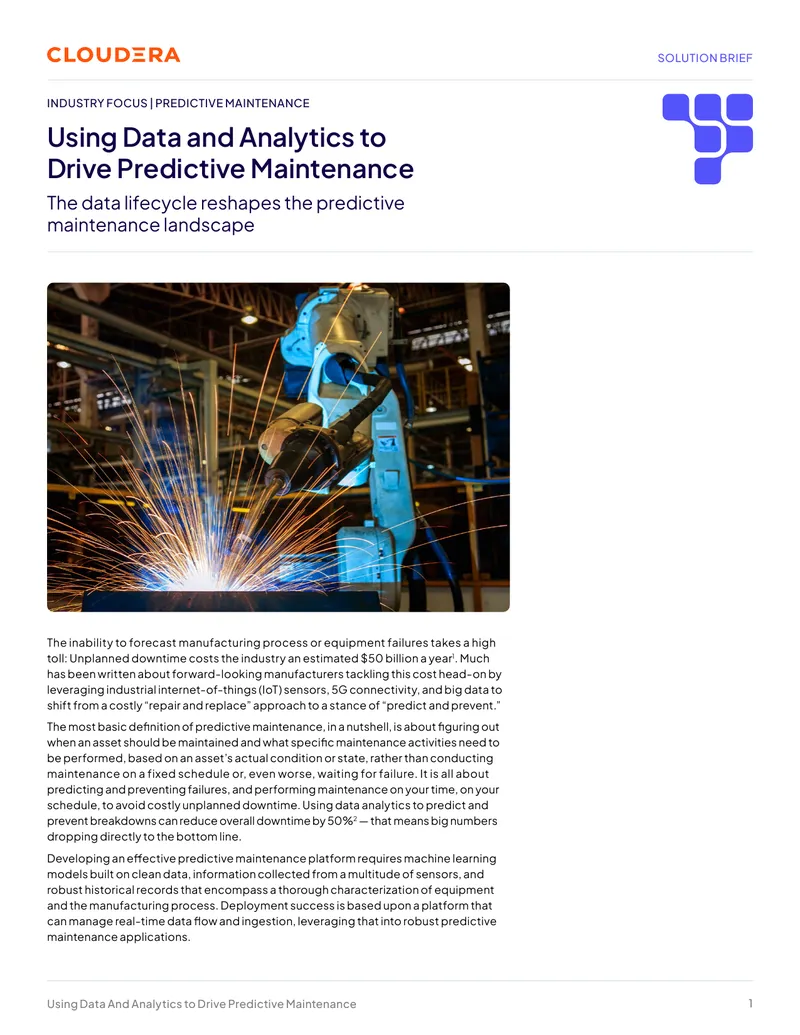 Using Data and Analytics for Predictive Maintenance