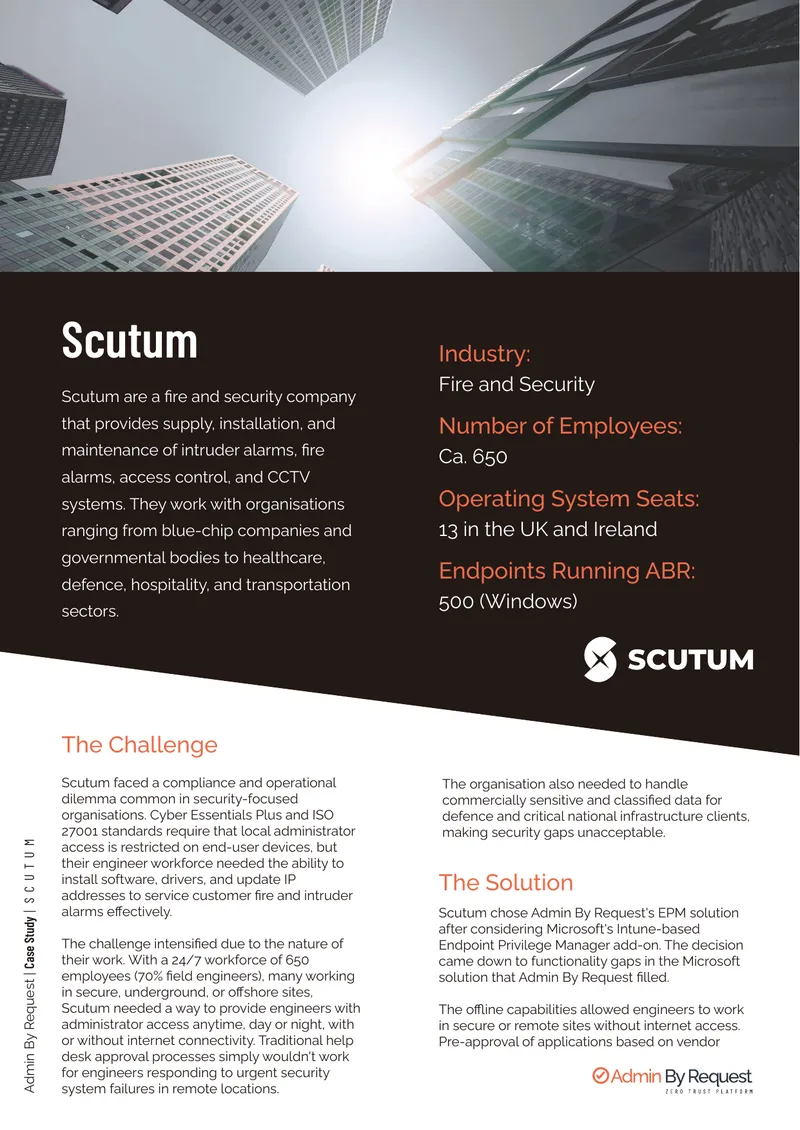 Scutum Endpoint Privilege Management Case Study
