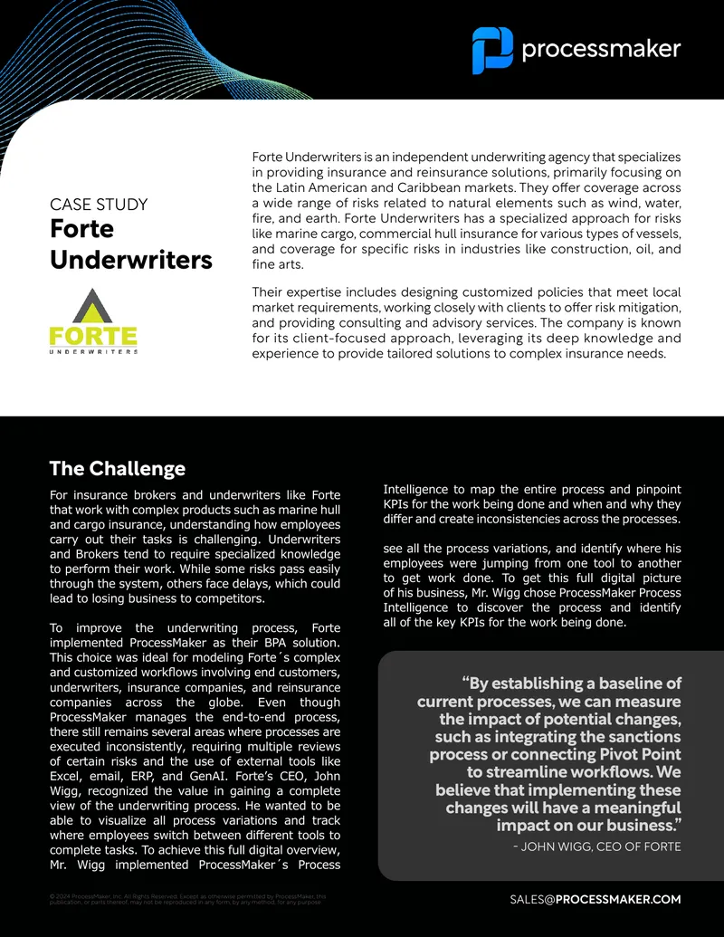 Forte Underwriters Process Improvement Case Study