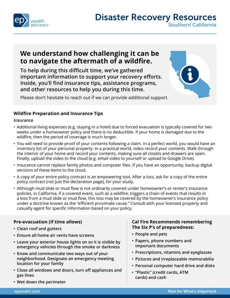 Disaster Recovery Resources for Wildfire Affected Areas