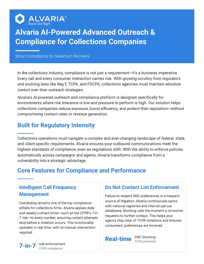 AI-Powered Compliance and Outreach for Collections