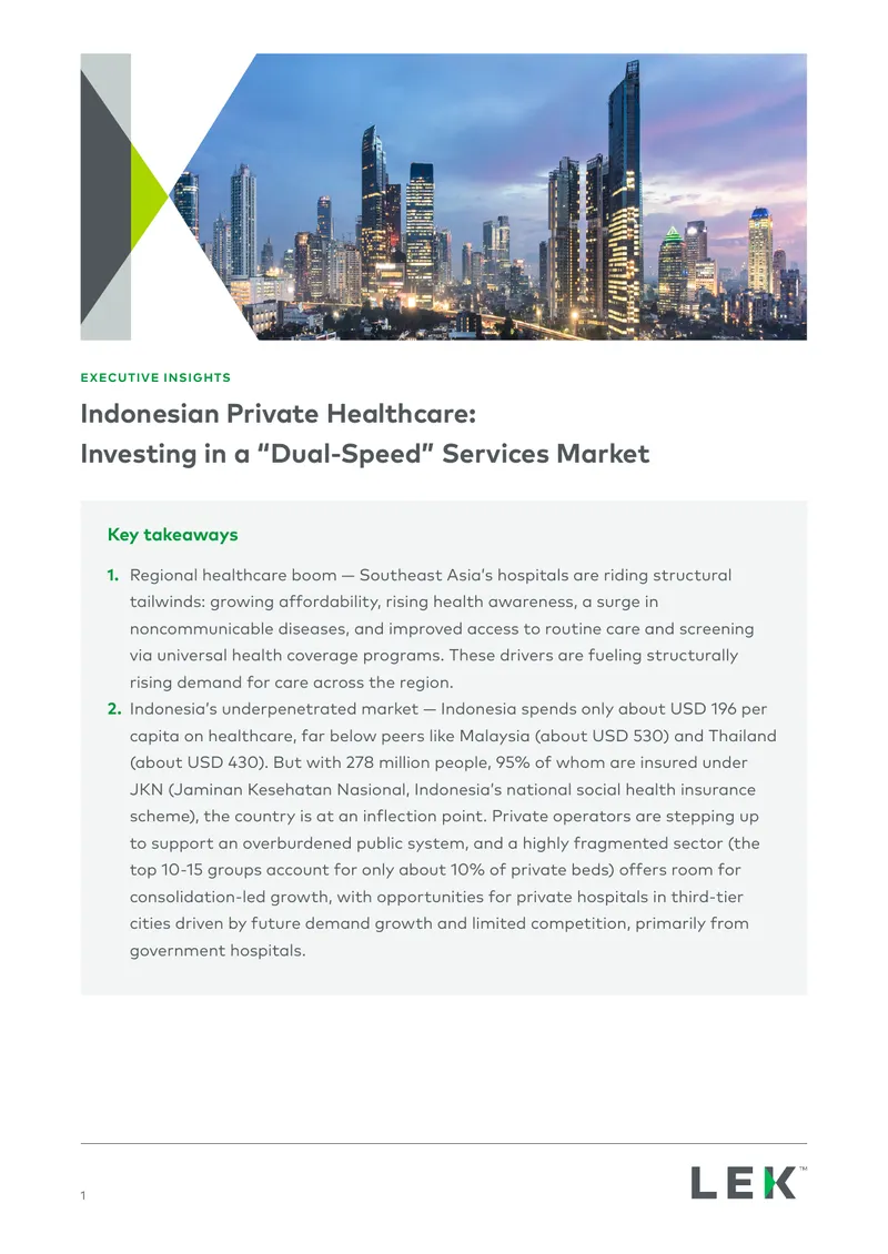 Indonesian Private Healthcare Investment Insights