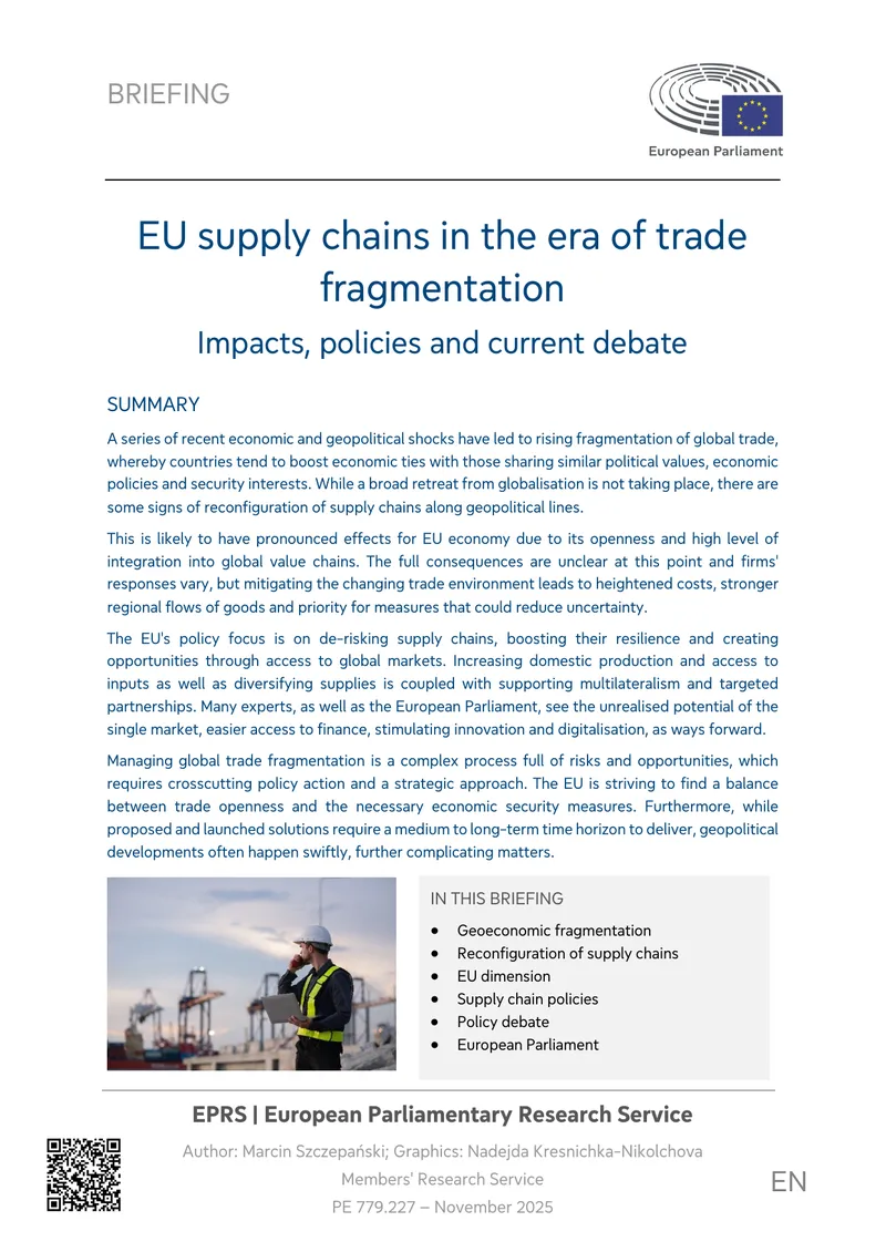 EU Supply Chains in the Era of Trade Fragmentation