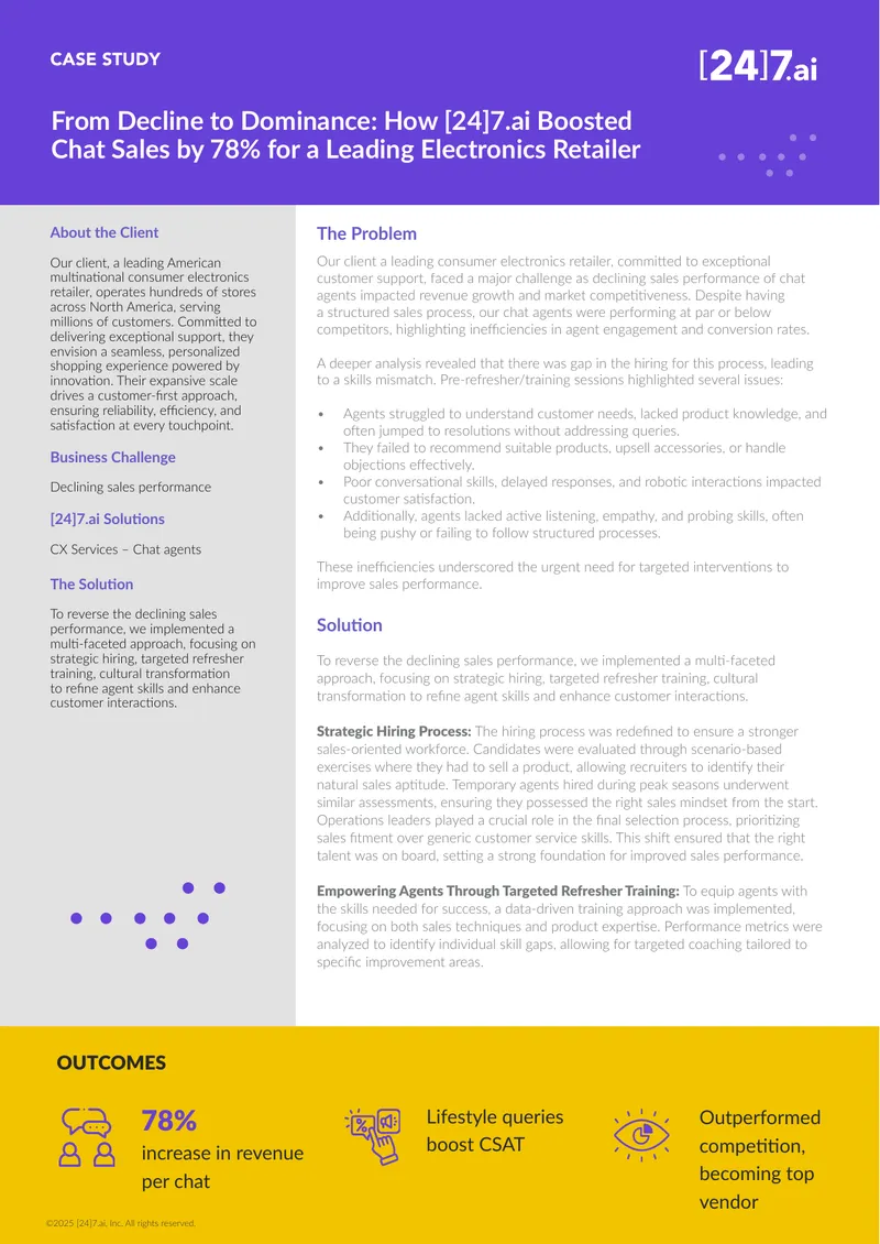 Chat Sales Performance Improvement Case Study