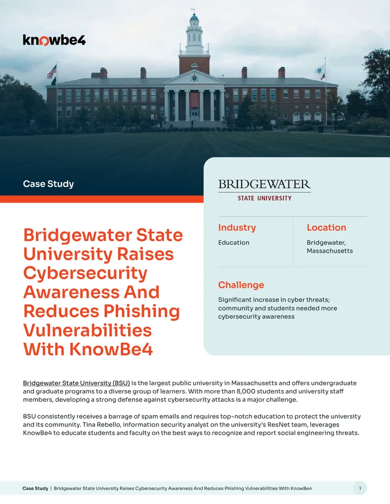 Bridgewater State University Cybersecurity Awareness Case Study