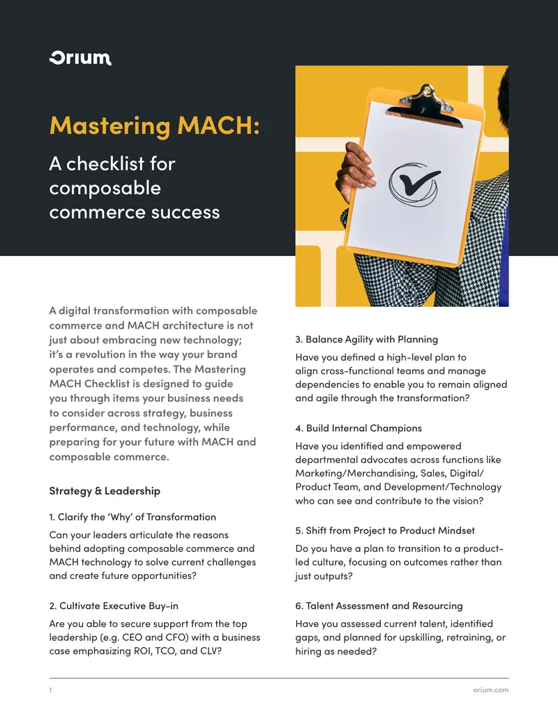 Mastering MACH Checklist for Composable Commerce Success