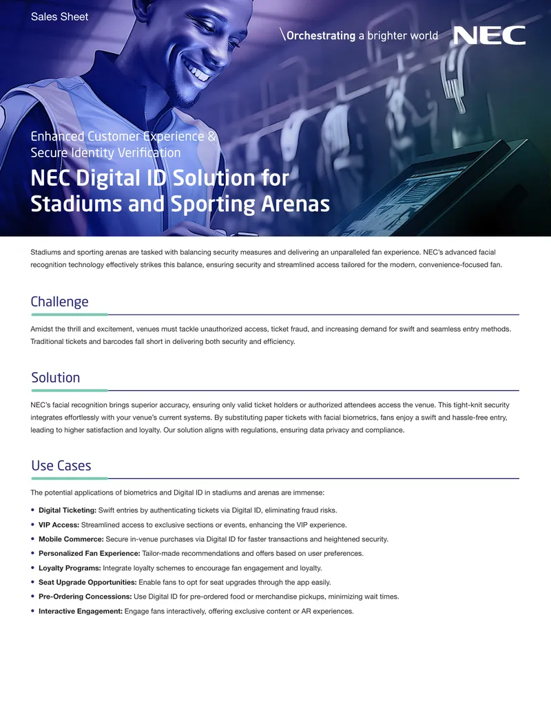 NEC Digital ID Solution for Stadiums and Sporting Arenas