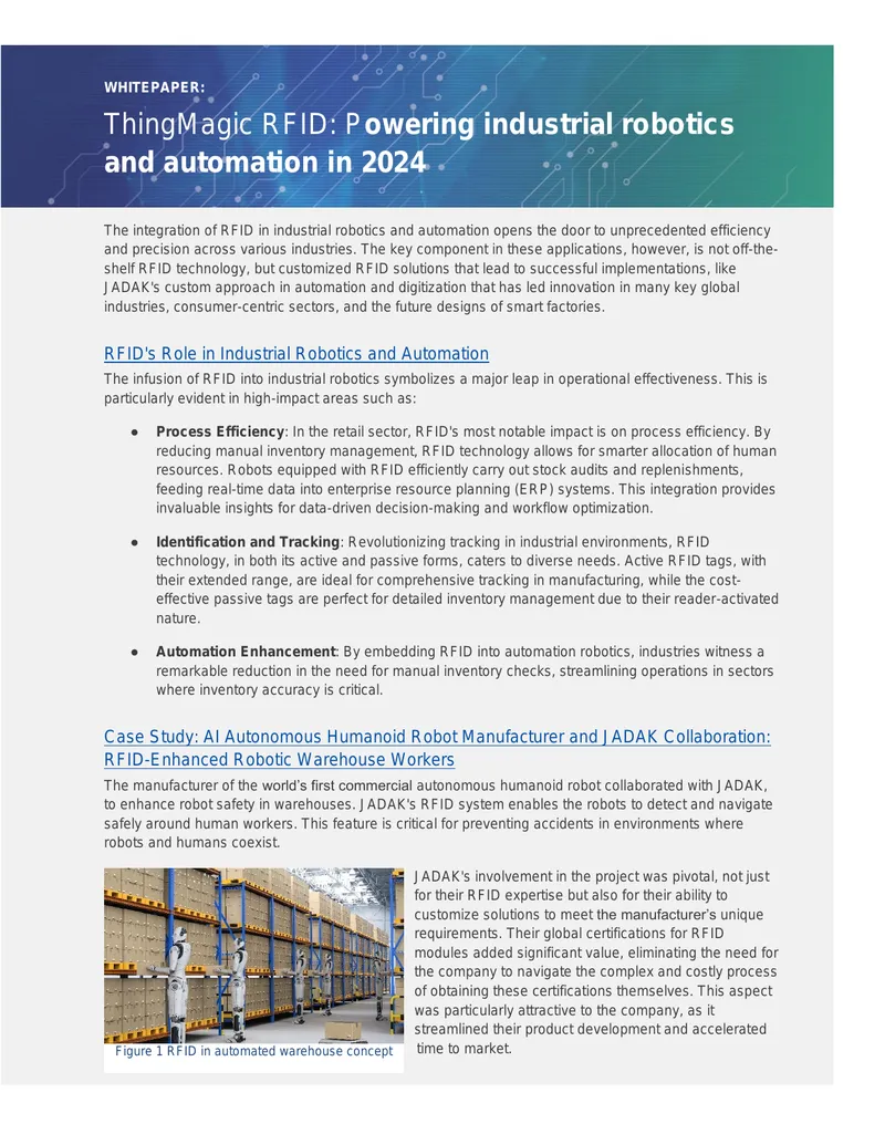ThingMagic RFID Applications in Industrial Robotics