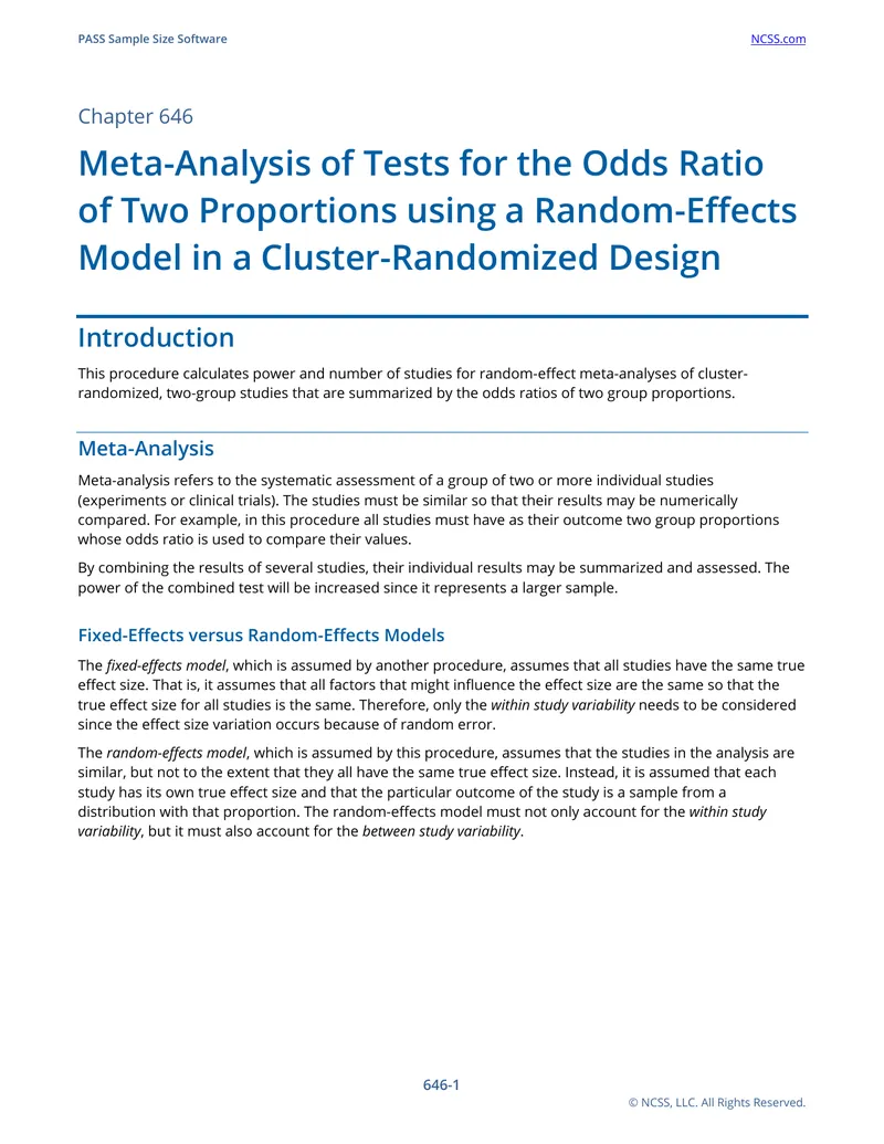 Meta-Analysis of Odds Ratio in Cluster-Randomized Design