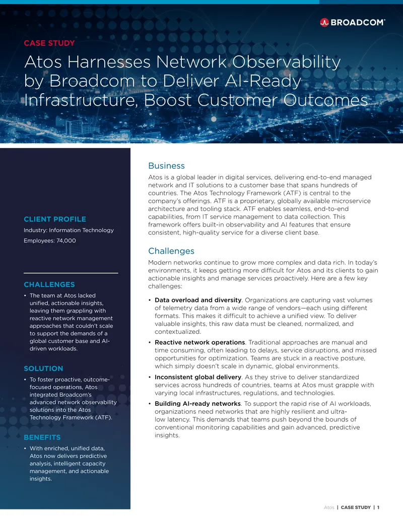 Atos Case Study on Network Observability Integration