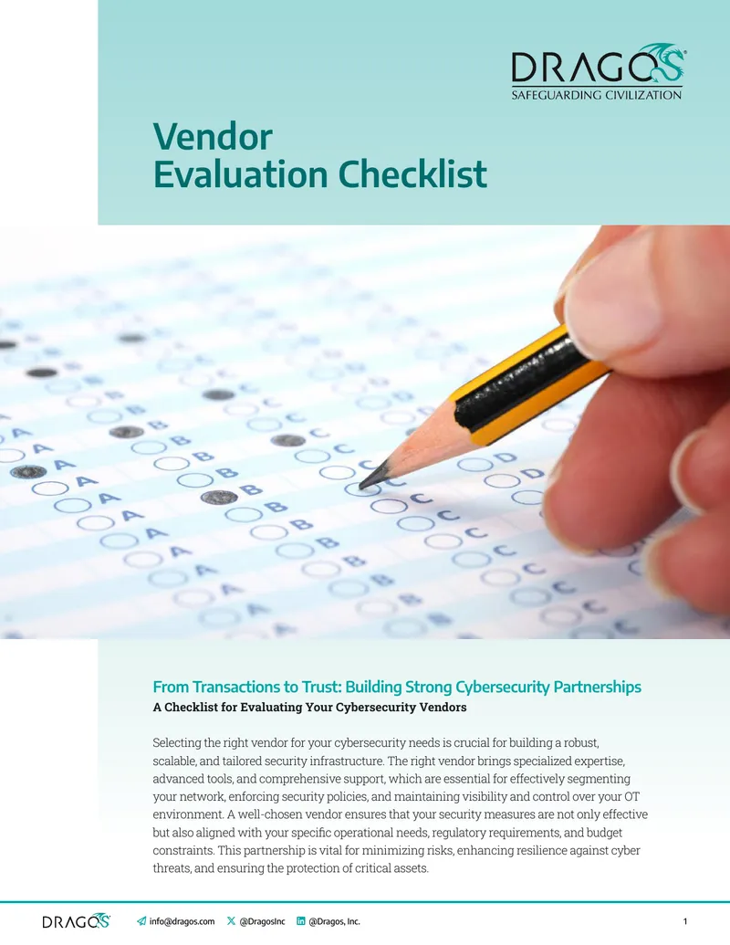 Checklist for Evaluating Cybersecurity Vendors