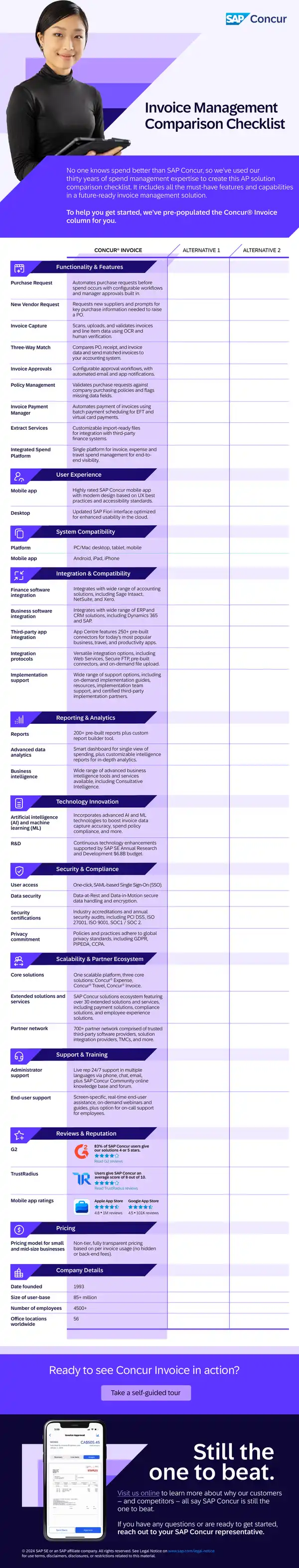 Invoice Management Solution Comparison Checklist